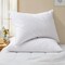 2 Pack White Goose Feather Pillows Cotton Cover Medium Firm Bed Support Pillow